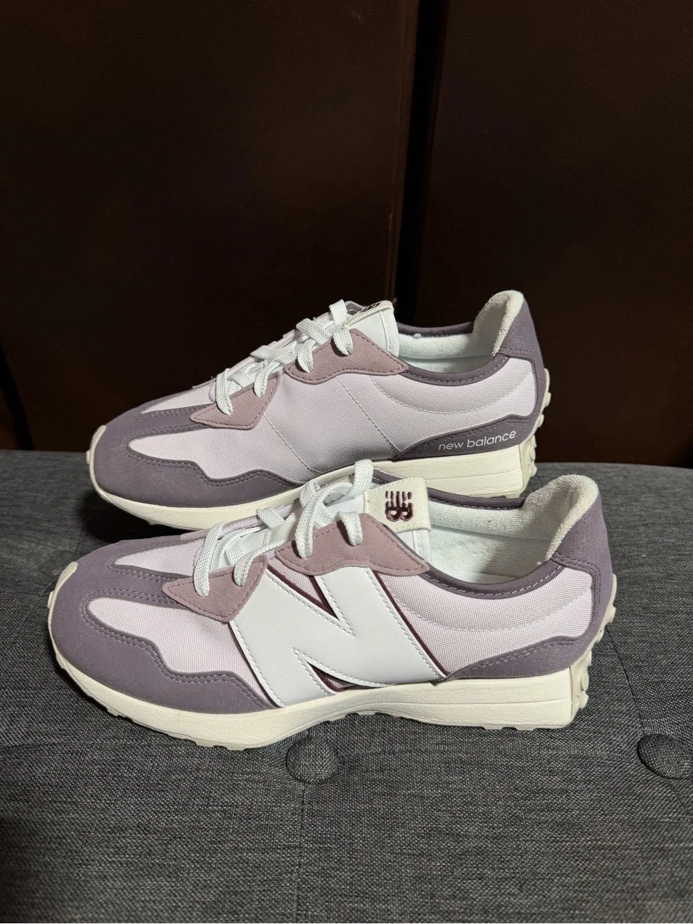 New Balance 327 Lavender Purple White Chunky Running Shoes Women's size 7